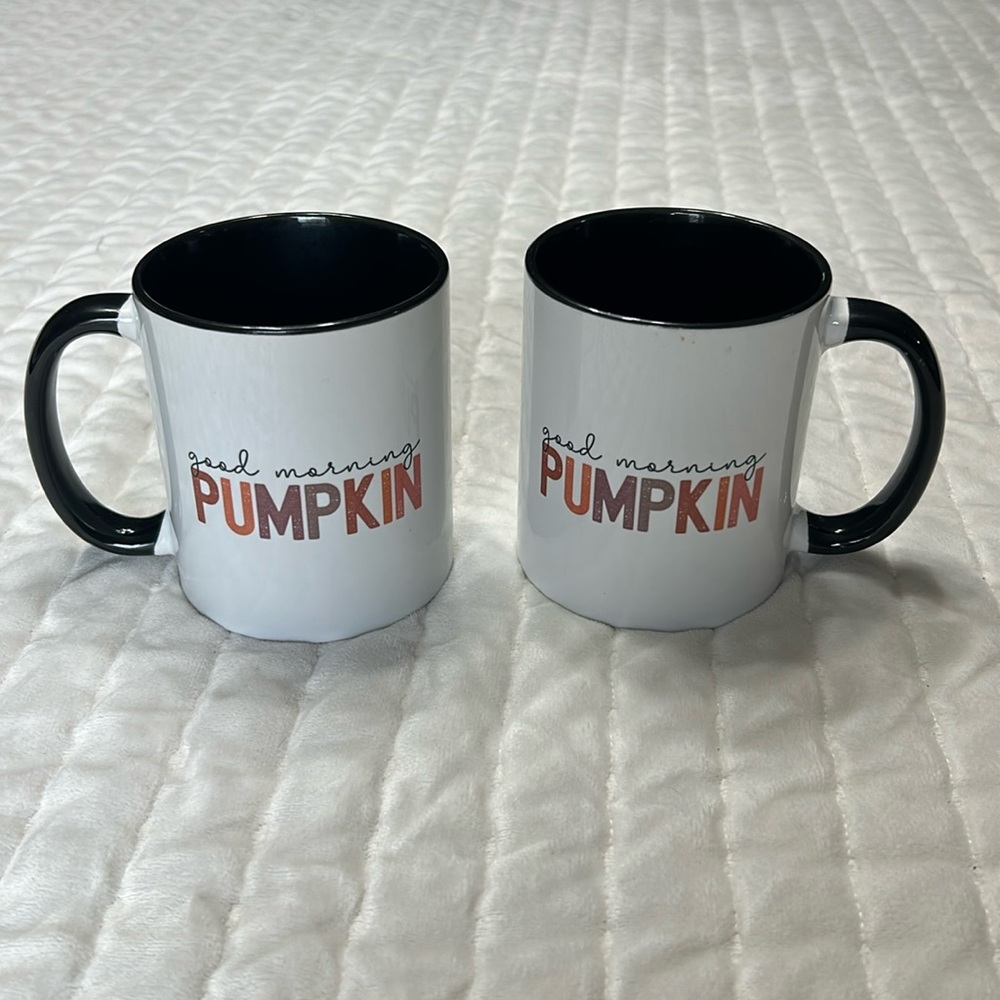 Good Morning Pumpkin Mugs & Sign